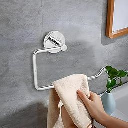 Pivalo Stainless Steel Towel Ring Half Square Hand Towels Hanger Napkin Holder Stand Bathroom Accessories for Home Kitchen & Wash Basin-image-28