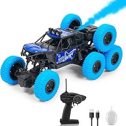 Gooyo GY-95SP 8-Tyres Rechargeable RC 4x4 Off-Road Rock Crawler with Spray Feature Toy | Best Gift | Smooth & Safe|Blue|Power Source: Lithium Battery in Car (Included) |High Speed Monster RC Car-picture-10