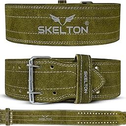Skelton Weight Lifting Gym Belt | Weight Lifting Belt for Heavy Workout for Men & Women | Heavy Weight Lifting Belt | Dead Lift Belt | (Olive Green, L)-image-54
