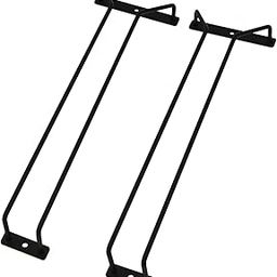 INDIAN DECOR. 410101 14-Inch Black Wine Glass Rack, Under Cabinet Wine Glass Holder Stainless Steel Stemware Rack - Hanging Stemware Holder for Cabinet Kitchen Bar, Set of 2 - Black-6