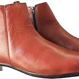 Tan Color Chelsea Boots for Men - Handmade Genuine Leather Formal Boots with Dual Tone Patina Finish - High Ankle Zipper Boots - Stylish & Comfortable Formal Footwear-image-29