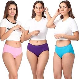 Adira | Cotton Panty for Women Combo | High Waist Panty with Full Coverage | Inside Elastic - No Elastic Exposure to Skin | Soft Stretchy Cotton | Pack of 3-picture-1