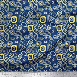Soimoi Cotton Canvas Fabric Geometric Small Printed Craft Fabric by The Meter 42 Inch Wide-image-87