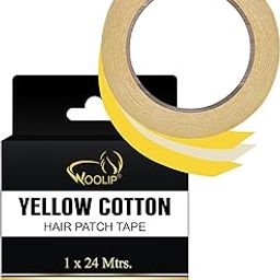 Woolip German Brown Hair Patch Tape For Men - Super Ultra Hold Up To 2-3 Weeks | Waterproof Wig Tape For Men | 1 Inch Cotton Material | Double sided YellowTape for Hair Patch - 24M-2