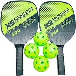 MERISHOPP® Professional Pickleball Set 2-Player Carbon Fiber Paddle Racquets 4 Ball|Sporting Goods | Tennis & Racquet Sports | Other Tennis & Racquet Sports-9