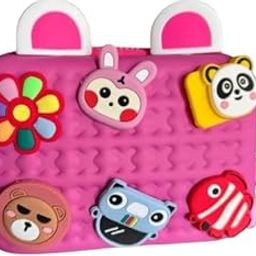 Kids Animal Design Silicone Sling Bag Cross-Body Bags with Decorative Cartoon Characters, 6 Cute Charms-image-57