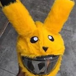 CMS Crop Piikachuu compactable Design Bunny Helmet Cover for Full Helmet Yellow-23