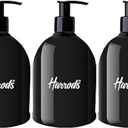 HARRODS Empty Plastic Bottle for Sanitizer, Handwash, Lotion, Oil, Liquid, Dispenser - 300ml Each (Black Pack of 3)-4