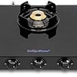 Surya Flame Black Beauty Gas Stove 3 Burners Glass Top | LPG Stove With Jumbo Burner & Flame Protection Pan Support | 2 Years Complete Doorstep Warranty - Black-image-38