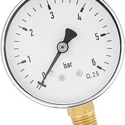 NDNCZDHC Pressure Gauge, 0~6 Bar Side Mount Pressure Gauge with 1/4" NPT Thread, Scale Water Pressure Gauge, Air Hydraulic Pressure Gauge for Fuel,Air,Oil Or Water-31