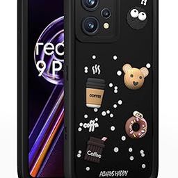 Pikkme Back Cover for Realme 9 4G / Realme 9 Pro Plus 5G | Cute Fun Cartoon 3D Bear Silicone Full Body Protection Bumper Cover (Black)-image-16