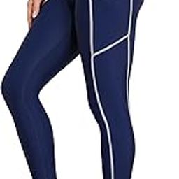 Swimming Leggings for Women Swim Pants with Pockets Swim Tight Navy XL-image-14