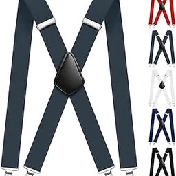 Men's Adjustable Wide Braces, Extra Wide X Braces for Men, Braces for Men with Very Strong 4 Clips - 3.5 cm-image-49
