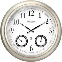 Fountain Designs 20" in/Outdoor Atomic Clock -Morning Silver-picture-28