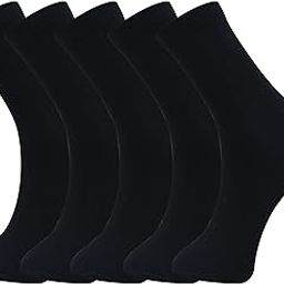 Men's Pure Cotton Solid Black Colored Ankle Length Socks (Pack of 5) Free Size-picture-21