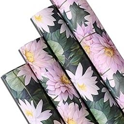 Impressiveworks Gift Wrapping Paper Sheet With Gift Tags (2 Designs,Pack Of 10 Pcs, 5 Each), Flower3,Multicolor-13