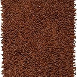 SARAL HOME EASY LIVING Cotton Shaggy Anti-Skid Rectangular Solid Bath Mat|Soft & Super Absorbent Mats for Shower|Washable, Non-Slip & Quick-Drying Mats for Home/Kitchen/Office (Brown, 40X60 CM)-image-78