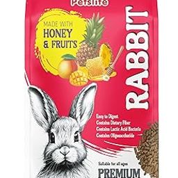 Petslife Premium Rabbit Food 1kg, High Protien Added with Fiber & Essential Nutrients Pellet Food, Balanced Nutrition Diet for Small & Adult Bunnies, Suitable for All Ages., Honey & Fruits Flavour-image-43