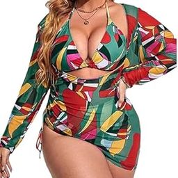 3pack Plus Print Bikini Swimsuit & Cover Up - XL - 8XL-image-14