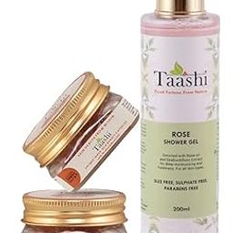 Taashi Seabuckthorn 100% Natural Vegetarian Collagen Builder Beauty Capsules (pack of 2) with Taashi Rose Shower Gel-image-72
