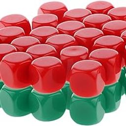HEAVENGLOW 50 Pieces Opaque Blank Dice D6 for D&D RPG Party Games Green + Red | Accessories | Role Playing Games | Games-image-41