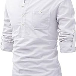 Men's Cotton Slim Fit Full Sleeve Spread Collar Short Kurta with Beautiful Design | Stylish Comfortable Ethnic Kurta for Casual Outings, Parties, Festivals, Weddings, Family Functions-image-66