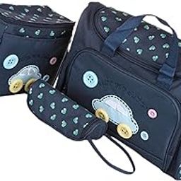 Losa 4Pcs Mummy Tote Baby Nappie Diaper Changing Bags Sets Dark Blue-29