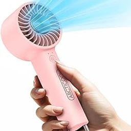 ARCTICOOL Ice-Cool Portable Mini Fan with Semiconductor Cooling Tech - 7500RPM Rechargeable Handheld Fan with Buckle, 2000mAh Battery, Pocket-Sized Cooling for Makeup, Travel, and Outdoor Use (Pink)-image-70