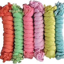 Nakoda Creation Cotton Blend Solid Women Dupatta (Pompom Pack Of 6:-Jogiya,Angoori,Peach,Lavender,Liril,LTurquoise) - BZ66985-16