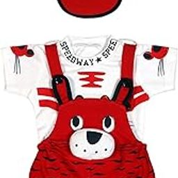 Baby Boy's And Baby Girl's Dungaree Set/Romper Set with T-Shirt And Cap-picture-40