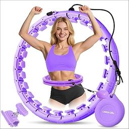 Leann L!fe U1-30 Knots Waist 19"-61”, Upgraded Magnetic Lock Weighted Hula Hoop for Adults Weight Loss, Infinity Hoop Plus Size, Children Adults Home Outdoors, Abdominal Toner, Light Purple-image-37
