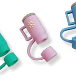 Little Things Cute Silicone Straw Toppers Set of 3 – Mini Mug Design with Daisy Detail, BPA-Free Dust Caps for Tumblers, Reusable Covers for Standard Straws, Travel & Fitness-Friendly-image-75