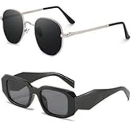 Unisex Combo offer pack of 4 shades glasses Black Candy MC stan Rectangle Retro Vintage Narrow Sunglasses Women::Men Small Narrow Square Sun Glasses Combo offer pack of 4 MC-763-image-65