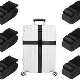 SHOPOFLUX® Heavy Duty Luggage Strap for Suitcase & Travel Bags | 2 Inch Wide Adjustable Nylon Belt with Reinforced Quick Release Buckle | 6.5ft Long | Horizontal, Vertical, Cross Use (Pack of 6)-47