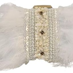 Luxury White Feather party clutch with Pearl Beads and Crystal Embellishments-image-17