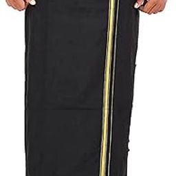 Naachaas Cotton Mens Pooja/Temple wear Gold Zari Border Colour Dhoti with Matching Towel (1.28 X 2.00 mtrs)-image-96