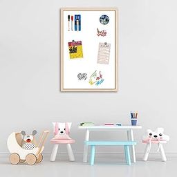 ArtzFolio Whites Family White Colour | Framed Magnetic Dry Erase White Board | Includes Sticky Notes, Magnet Buttons & Markers | Natural Brown Frame | 20 x 30 inch (51 x 76 cms)-image-23