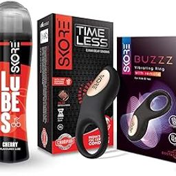 Skore Timeless 10s Condoms, Buzzz and Cherry Lubes 50 ml-55