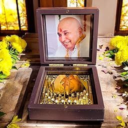 WARMINGO DE Guru Ji Pocket Temple Charna Paduka Bade Mandir | Gold Plated Box God Idol Bhagwan | Religious Gift | Jai Guru Ji Swaroop (GURU JI)-image-3