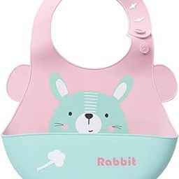 Hopop Silicone Bib for Baby | Waterproof Silicone Baby Bib for Feeding with Crumb Catcher | Adjustable Neckline with Buttons | Washable & Reusable | Suitable from 6 to 36 Months-image-61