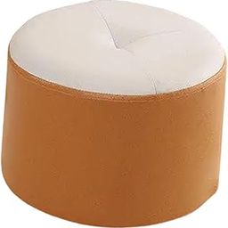 Small Foot Stool Step Stool Foot Rest for Bedroom Entrance Apartment Beige and Orange-image-67
