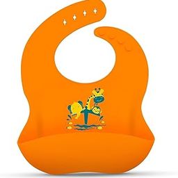 Spocky Decor Silicone Baby Bib for Feeding & Weaning Babies & Toddlers, Waterproof, Washable & Reusable, Non Messy Easy Cleaning, No Bad Odour, Adjustable Neckline with Buttons (Multicolor)-13