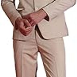 Men's 2-Piece Suit Set | Self Designed Regular Fit Bandhgala Blazer with Trouser for Men | Jodhpuri Suit for Formal Events & Weddings-image-3