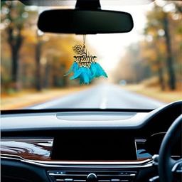 Car Hanging Ornament Krishna Feather | Dream Catcher for Positive Energy | Rearview Mirror Charm | Home and Temple Decor | Durable Acrylic with Original Feathers-image-50
