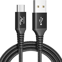 Wayona Type C Cable 65W Nylon Braided Quick Charger Fast Charging Compatible for Samsung Galaxy S24 S23 S22 S21 S20 S10, iPhone 15 Series, Z Fold 4 3/Flip 4 5G (1M, Black)-24