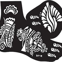 Ivana's Mehndi Design Stencils for Leg, Both Leg Set of 2 Pcs | Henna Tattoo Stencil for Women, Girls and Kids | Easy to use in just 4 Steps | Mehandi Sticker | (L15)-image-82