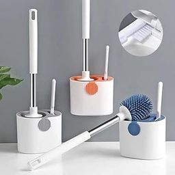 TUPERMAR 2 in 1 Silicone Toilet Brush for WC Tools Drainable Toilet Brush Silicone Toilet Brush Wall Mounted Toilet Cleaning Tool Self-Adhesive Silicone Toilet Brush with Toilet Bowl Cleaner-image-6