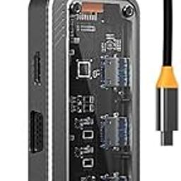 CARECASE® USB C Hub Transparent, USB Hub Multi TypeC 10Port Splitter Docking Station High Speed ??to SD/PD USB3.0 Plug and Play USB 3.0 2.0 for Android for TV(CC-10-IN-1 HUB)-23