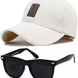 GIFFEMANS Baseball Cap with Rectangular Sunglasses for Men & Boys– Adjustable Cotton Hat and UV Protection Square Frame Sunglasses Combo – Outdoor Travel Sports Casual Unisex Accessory Set Pack of 2-image-2