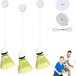 Badminton Self-Practice, Badminton Single-Player Rebound Trainer, 3 Balls Beginners Self Practice Training Device for Home, Parent-Child Interactive Equipment (Non-Illuminating Style)-14